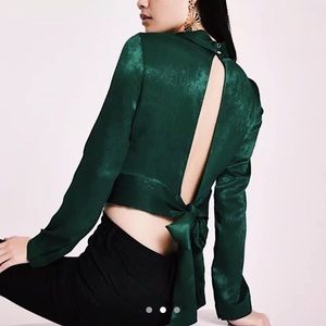 River Island High neck open back crop top